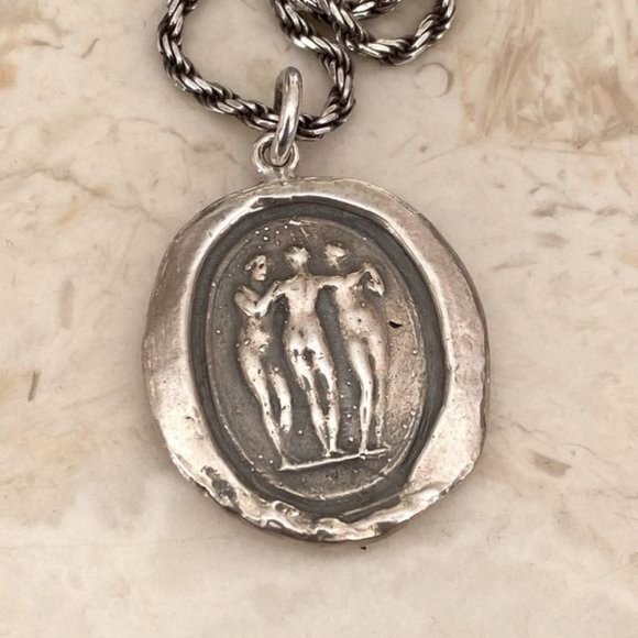 Pyrrha Three Graces Sterling Silver Talisman Necklace - Picture 4 of 10